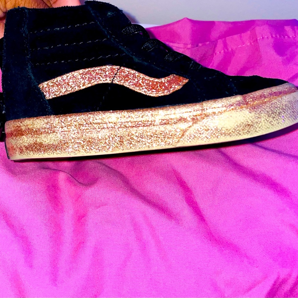 Party Glitter Black/Gold Sk8-HI Zip Vans Toddler Girl